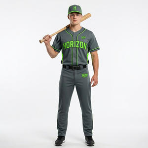 Camiseta de béisbol personalizada sublimada, transpirable, de poliéster, estilo abotonado para jugadores de liga. - Product Image 3