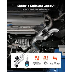 Kit Valvola di Scarico Elettrica Universale in Acciaio Inox da 2,5 Pollici, Sistema di Scarico Tuning con Telecomando - Product Image 2