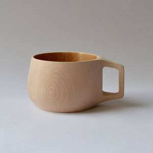 Handmade Wooden <b>Tea</b> Cups Set Round Shape With Handle Wabi Sabi Design Natural Finish Rustic Drinkware for Home Use - Product Image 5