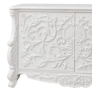 Meuble de rangement Alesha en teck massif de haute qualité, couleur blanche, pour usage intérieur. - Product Image 4