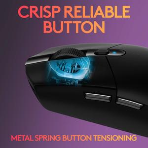 เมาส์เกมมิ่งไร้สาย G304 Lightspeed เซ็นเซอร์ PAW3395 ความละเอียด 12000 DPI ระบบติดตามแบบออปติคอล ไฟ RGB Backlit น้ำหนักเบา ปุ่มตั้งโปรแกรมได้ 6 ปุ่ม - Product Image 3