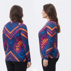 Women Long Sleeve Rash Guard Top Full Sleeve Sublimation Printed Sportswear <b>Compression</b> <b>Shirt</b> Plus Size Yoga Exercise Tee <b>Shirt</b> - Product Image 6