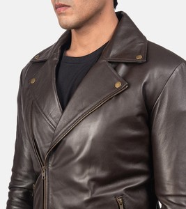 HOMIZON ENTERPRISES – Nouveauté : Blousons en cuir décontractés pour hommes, col montant, fermeture éclair, couleurs personnalisables – Prix abordable - Product Image 5