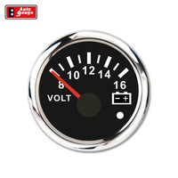 Medidor de Voltaje Auto Gauge de 52 mm 2 1/16 CANbus J1939, Analógico, Carátula Negra, Universal 12V/24V, con Luz de Advertencia, para Camiones, Autobuses y Embarcaciones