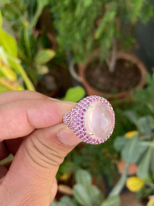Natural Rose Quartz Rhodolite <b>Garnet</b> Cocktail <b>Ring</b> 925 Sterling <b>Silver</b> Fine Jewelry OEM ODM Wholesale Supplier - Product Image 3