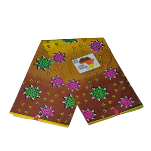 Tissu imprimé en cire véritable Dobby africain bio le plus populaire, motif floral, 100 % coton, pour rideaux et chemises pour filles et garçons - Product Image 1