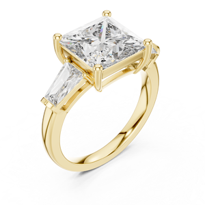 Anillo de Compromiso, Boda o Promesa con Tres Diamantes Cultivados en Laboratorio, Corte Marquesa de 4 Quilates, Oro de 14K, Certificado IGI, Piedras Grandes - Product Image 6