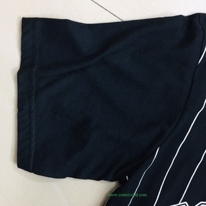 Cotton Polyester All Over Stripe Print Full Body Print with <b>White</b> Rubber Screen Printed Short Sleeve O Neck Cheap Men's T Shirts - Product Image 4