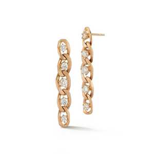 Paire de boucles d'oreilles pendantes tendance de 1,5 pouce pour femme, en or massif 14K/18K, avec diamant de laboratoire taille brillant rond, style Cuban Link, cadeau - Product Image 3