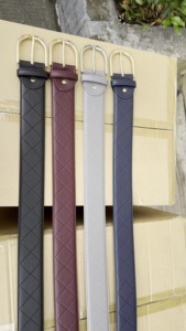 Ceinture décontractée en cuir véritable marron, bords cousus, trous ajustables, boucle en acier, écologique, durable, vintage, longueur personnalisable - Product Image 5