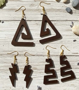Pendientes Geométricos Colgantes para Mujer, de Resina Acrílica, Estilo Bohemia, Chapados en Oro, Joyería de Moda, Triángulo Verde, Negro, Amarillo, Rectángulo - Product Image 2