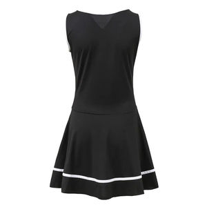 Robe de majorette noire et blanche pour femmes, sans manches, avec imprimé Cheer et pompons pour adultes, et accessoire pour cheveux avec nœud - Product Image 5