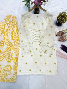 New Designer Premium Cotton <b>Top</b> With Farshi Pant Festival Special Collection For Women Special - Product Image 6