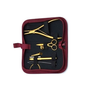 Premium Quality Stainless Steel Hair Extension and <b>Beading</b> Tool Kit with Carry Case Hair Extension Scissors Pliers <b>Needles</b> Hook - Product Image 6