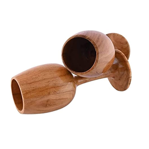 Unique Modern Glass Restaurant Clear Wine Water Party Tea <b>Cup</b> and Saucer Natural Wood Color and Hot Sale - Product Image 6