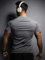 T-shirt à manches courtes pour homme, coupe classique, couleur unie, col rond, tricoté, séchage rapide, éco-responsable, streetwear, design personnalisé, 100% coton