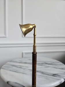 Éteignoir à bougie vintage en laiton et bois en forme de cloche Éteignoir à bougie vintage en laiton par Azora Industries - Product Image 2