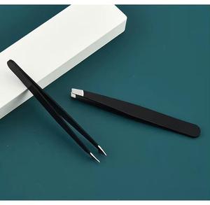 Pince à épiler pour cils Morje Surgical Precision en acier inoxydable 10 mm, pointe lisse, revêtement noir, outil de maquillage professionnel - Product Image 2