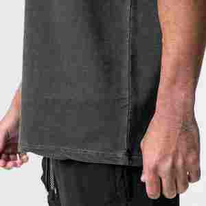 Camisetas de Hombre de Alta Calidad con Lavado Ácido, Manga Corta, Cuello en V, 100% Algodón, Impresión de Serigrafía Sólida, Impresión de Logotipo Personalizado - Product Image 2