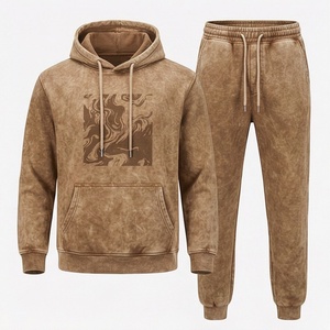 Conjunto de Sudadera con Capucha y Pantalones Deportivos de Algodón Grueso, Corte Holgado y Amplio, Personalizado por el Fabricante, para Gimnasio y Ropa Deportiva para Hombre - Product Image 1