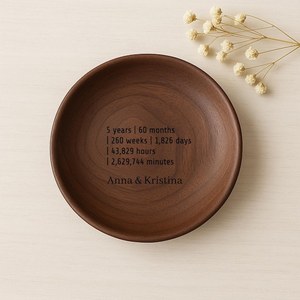 Wooden Storage Tray Round Shape Minimalist Design Engraved Personalized For <b>Table</b> Use Single Tier Sustainable Material - Product Image 1