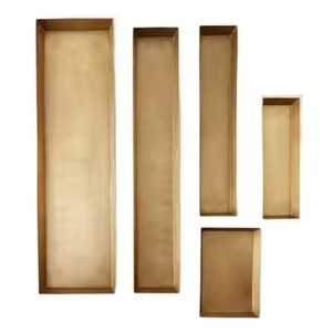 <b>Mirror</b> Finish Metal Chocolate <b>Tray</b> Stainless Steel Dessert Serving <b>Tray</b> Candy Display <b>Tray</b> Table Use - Product Image 1