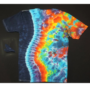 T-shirt tie-dye à motif spirale 100% coton, logo personnalisé, streetwear oversize, décontracté, unisexe, vente en gros - Product Image 5