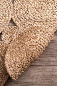 Handcrafted Jute Patchwork Area Rug Bohemian Style Flat Pile Non Slip Living Room <b>Floor</b> Carpet Novelty Shape - Product Image 4