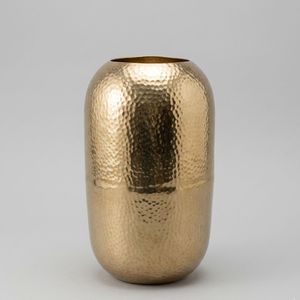 Vase en métal au design unique, finition dorée, vase à fleurs, décoration d'intérieur, centre de table pour le salon - Product Image 1