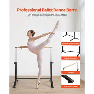 Barre de gymnastique portable anti-dérapante de 4 pieds pour la maison, accessoires d'équipement de gymnastique, barre de ballet pour étirements, équilibre, entraînement pour les studios - Product Image 3