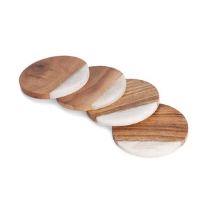 Elegant Wood Resin <b>Coaster</b> <b>Set</b> by NEHA ENTERPRISES Handmade Wooden Tea Cup <b>Coasters</b> for Kitchen Accessories - Product Image 1