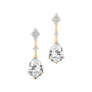 Boucles d'oreilles pendantes en or 14K 18K avec diamant de laboratoire taille poire 2 carats (2ctw) 9*7MM, design goutte d'eau, pour femme, bijoux fins de mariage, directement de l'usine - Product Image 2