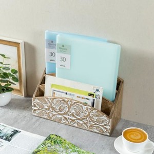 Organizador de Escritorio de Madera de Mango Hecho a Mano al por Mayor |   Organizador Geométrico - Product Image 5