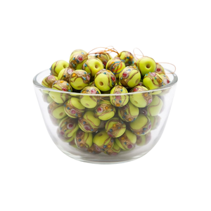 EXCEL EXPORTS Cuentas Sueltas de Vidrio Lampwork Hechas a Mano en Verde Lima |   Diseño de Pastel de Boda Redondo de 12 mm |   Hilo de 8 Pulgadas para la Elaboración de Joyería - Product Image 1