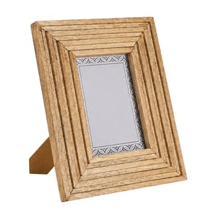 <b>Vintage</b> Solid Wood Engraved <b>Picture</b> <b>Frame</b> Custom Wavy Border Photographic <b>Frame</b> with Mat Stand Table Top Decorative <b>Frame</b> - Product Image 2