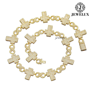 Best Quality Cross <b>Statement</b> <b>Necklace</b> 925 Silver Rhodium Plated Moissanite Unisex Hiphop Link Chain Everyday Wear Unisex Gift - Product Image 3