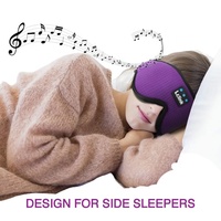 Masque de sommeil Bluetooth sans fil en velours avec écouteurs intégrés en mousse à mémoire de forme, masque oculaire occultant 3D pour la méditation et le sommeil, 10M