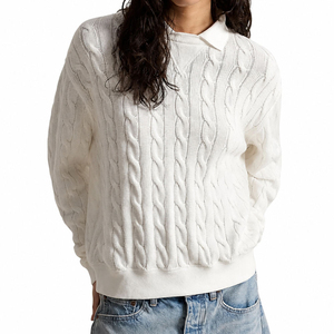 Pull en laine épaisse 100 % personnalisé avec logo pour homme, anti-boulochage, respirant, impression numérique, décoration en dentelle, usine ODM - Product Image 2