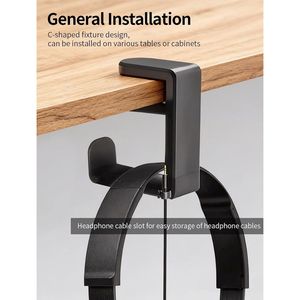 Gancio per Cuffie da Gaming per PC Nero, Girevole a 360 Gradi, Organizzatore per Cavi, Comodo Organizzatore da Scrivania per Gestione Cavi - Product Image 4