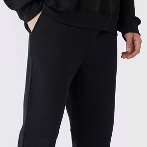 Pantalones Deportivos Negros Estampados para Hombre con Patrón de Herradura Blanca, Cintura Elástica con Cordón, Joggers Casuales de Poliéster de Peso Medio - Product Image 2