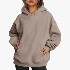 Women's Oversized Hoodie <b>Drop</b> Shoulder Pullover Sweatshirt with Heavyweight Cotton Blend Fabric for Casual Streetwear - Product Image 6