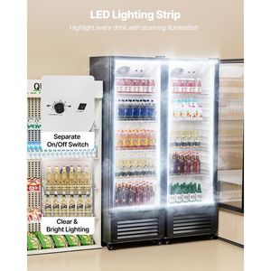 Congelatore e Frigorifero Verticale Commerciale con Porta in Vetro da 11,47 CU.FT, Espositore Refrigerato per Bevande - Product Image 5