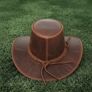 Sombrero Vaquero de Cuero Genuino de Primera Calidad para Hombre y Mujer, Sombrero de Diseño de Películas del Oeste para Moda al Aire Libre - Product Image 3