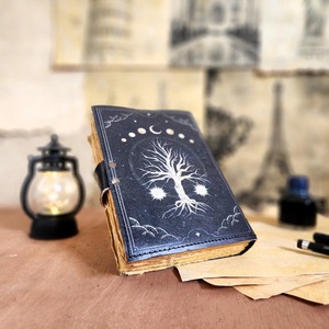 Tree Leather Saddle Stitched A6 <b>Diary</b> Journal with 100 Deckle Edge Sheets (8x6 Inch)-Gift Edition - Product Image 3