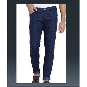 Jeans slim fit bleu foncé pour homme ou jeans slim fit premium extensibles pour homme, boutons sur le devant avec fermeture éclair, adaptés à toutes les saisons - Product Image 3