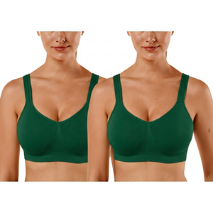 Sujetador Deportivo con Cuello en V para Mujer, Soporte Medio, Transpirable, de Secado Rápido, para Yoga, Fitness, Running, Negro, Spandex, Poliéster - Product Image 6