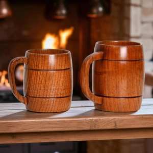 Mug en bois artisanal classique pour la maison, le bureau, l'hôtel, mug à bière en bois, mug à thé, de la meilleure qualité, grossiste HWC - Product Image 2