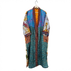 Kimono de Seda Largo Hecho a Mano con Parches Vintage para Mujer, Bata de Dama de Honor de Gran Venta, Talla Única, Ropa de Dormir para Verano - Product Image 1