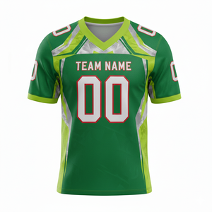 Maillot de football américain personnalisable par sublimation pour adultes, manches courtes, respirant, option grande taille, 100 % polyester, col en V - Product Image 4