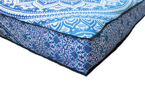 ปลอกหมอนอิงปูพื้นทรงสี่เหลี่ยมผ้าฝ้ายทำมือสำหรับนั่งสมาธิ ขนาด 35 นิ้ว ของตกแต่งบ้าน โดยผู้ส่งสินค้าชาวอินเดีย - Product Image 3